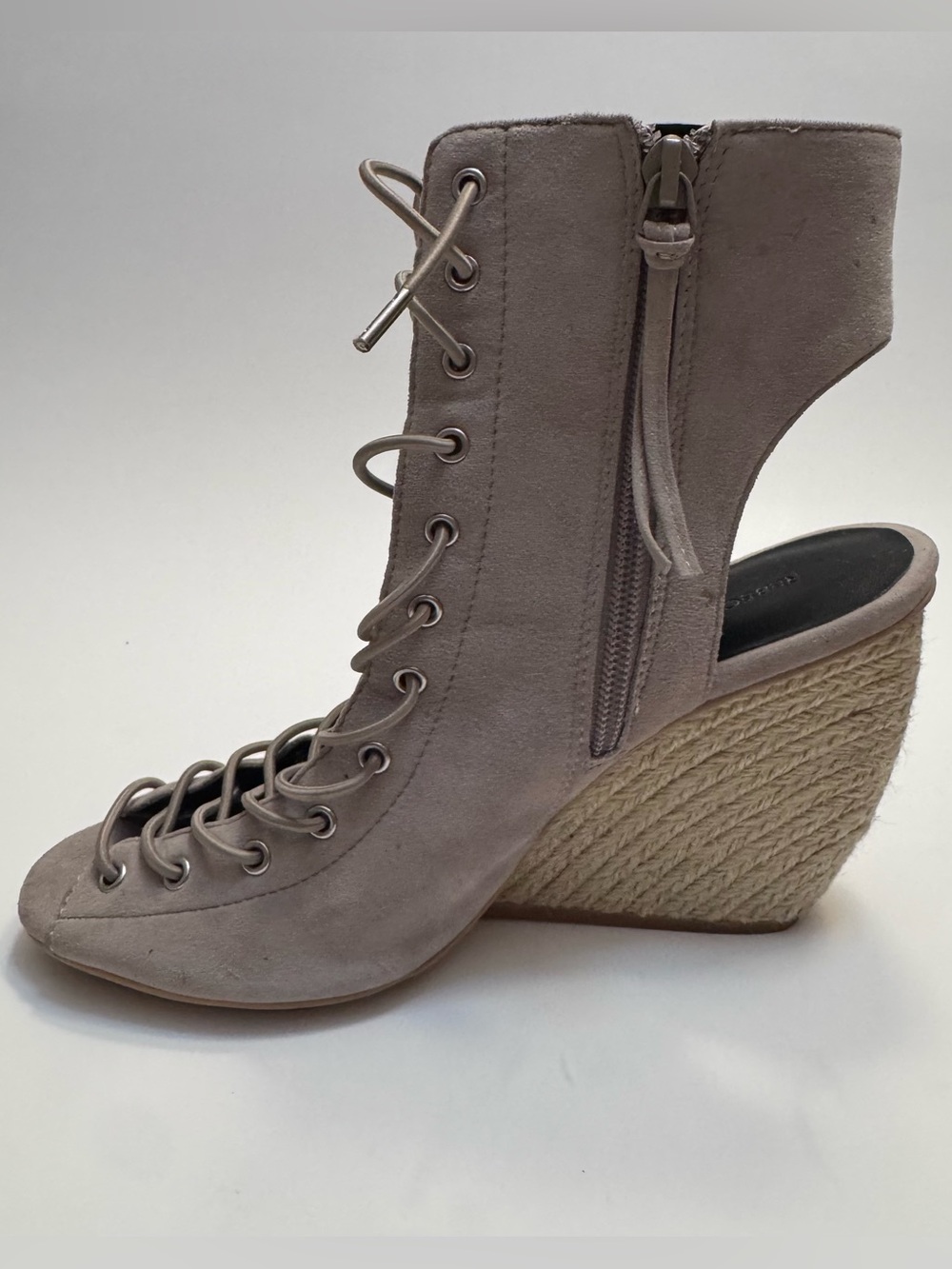 Rebecca Minkoff Lace-Up Espadrille Wedge Sandal Taupe Color size 7